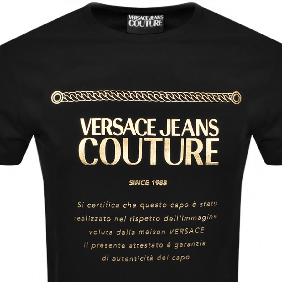 Alternative Image for ProductVersace Jeans Couture Foil Logo T Shirt Black2